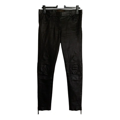 Pre-owned Louis Vuitton Leather Trousers In Black
