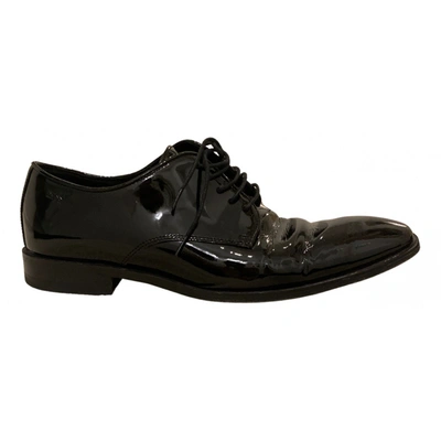 Pre-owned Hugo Boss Patent Leather Lace Ups In Black