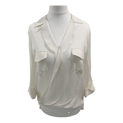 Pre-owned L Agence Silk Blouse In White