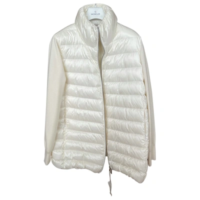 Pre-owned Moncler Long Linen Puffer In White