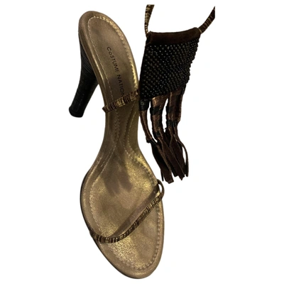 Pre-owned Costume National Leather Sandal In Gold