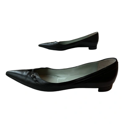 Pre-owned Sigerson Morrison Leather Flats In Black
