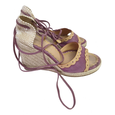 Pre-owned Louis Vuitton Leather Sandal In Purple