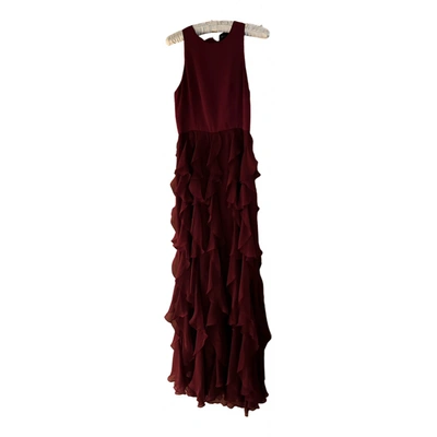 Pre-owned Anthropologie Silk Maxi Dress In Burgundy