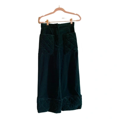 Pre-owned Fendi Velvet Trousers In Green