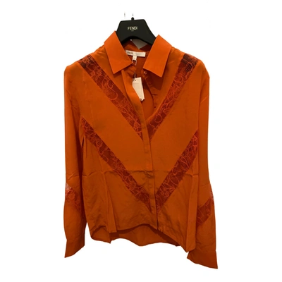 Pre-owned Maje Fall Winter 2020 Silk Shirt In Orange