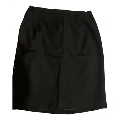 Pre-owned Cerruti 1881 Wool Mid-length Skirt In Black