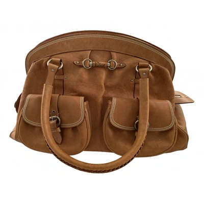 Pre-owned Dior Leather Handbag In Camel