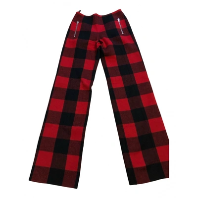Pre-owned Celine Cashmere Straight Pants In Red
