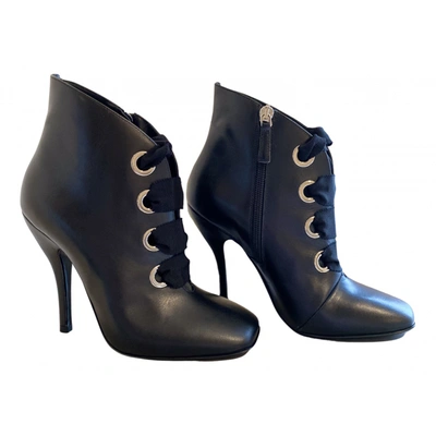 Pre-owned Ermanno Scervino Leather Lace Up Boots In Black