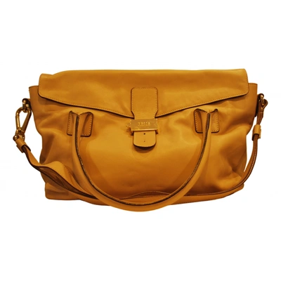 Pre-owned Trussardi Leather Handbag In Beige