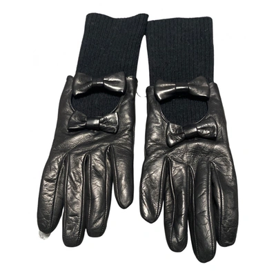 Pre-owned Ohne Titel Leather Long Gloves In Black