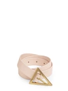 Bottega Veneta Triangle-buckle Leather Belt In Pink
