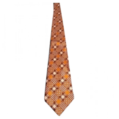 Pre-owned Dior Silk Tie In Orange