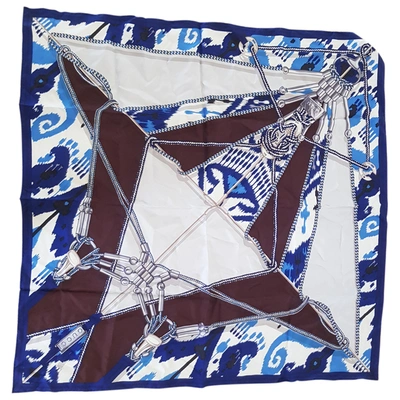 Pre-owned Gucci Silk Handkerchief In Blue