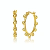 RACHEL GLAUBER RACHEL GLAUBER 14K GOLD PLATED CUBIC ZIRCONIA HOOP EARRINGS