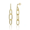 Rachel Glauber 14k Gold Plated Chain Drop Earrings In Gold-tone