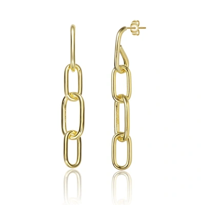 Rachel Glauber 14k Gold Plated Chain Drop Earrings In Gold-tone