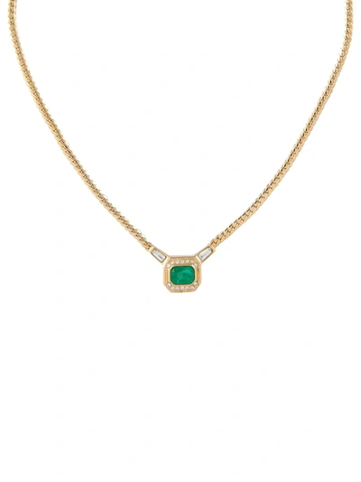 Pre-owned Dior 1980s  Gemstone-embellished Necklace In Gold