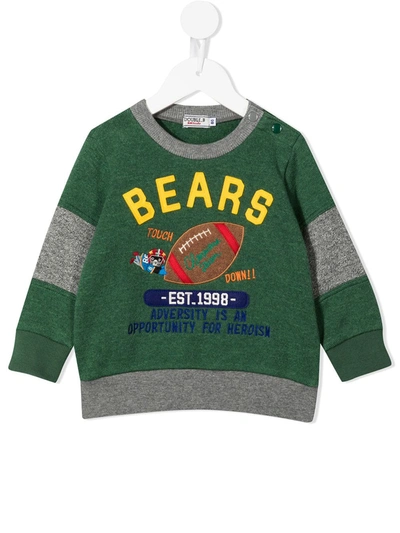 Miki House Kids' Bears Patch Sweatshirt In Green
