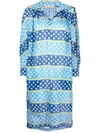 Marni Striped Polka Dot Dress In Blue