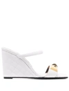 PHILIPP PLEIN MATELASSE LEATHER WEDGES