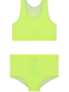 Dolce & Gabbana Cropped Sleeveless Tankini In Yellow