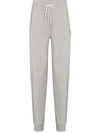 Maison Kitsuné Embroidered Logo Drawstring Track Pants In Grey
