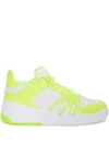 Giuseppe Zanotti Men's Talon Neon Moc-croc High-top Sneakers In White