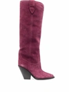 Isabel Marant Lomero Leather Boots In Mauve
