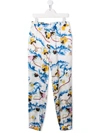 Emilio Pucci Junior Graphic-print Straight-leg Trousers In White