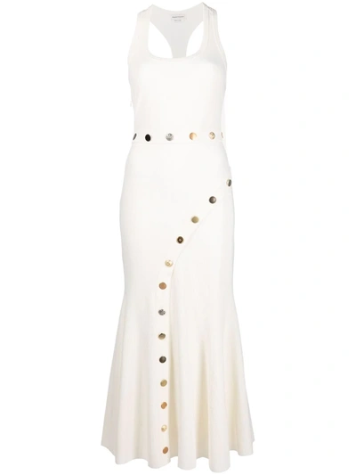 Alexander Mcqueen Ivory Long Dress With Button Detailing | ModeSens