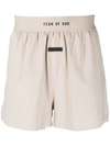 FEAR OF GOD LOGO-WAIST COTTON SHORTS