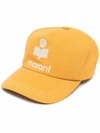 Isabel Marant Tyron Embroidered Logo Cotton Cap In Yellow