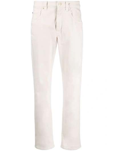 Brunello Cucinelli Low-rise Cropped Jeans In Neutrals