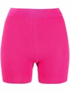 Jacquemus Le Short Arancia Ribbed Biker Shorts In Pink