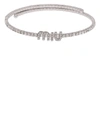 Miu Miu Crystal-embellished Logo Necklace In Silver