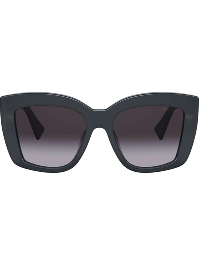 Miu Miu Gradient Oversize-frame Sunglasses In Blue