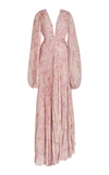 Alexis Elisha Abstract-print Pleated Gown In Print
