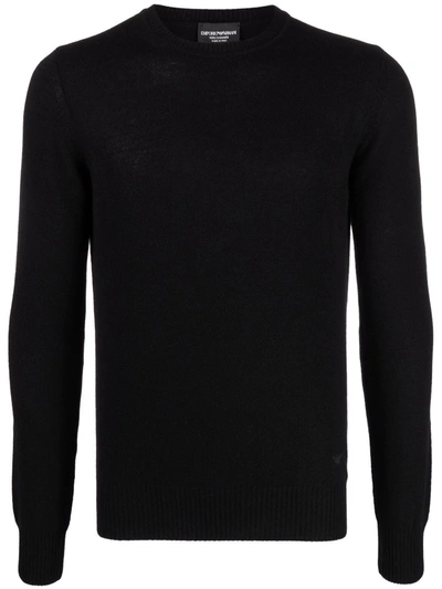 Emporio Armani Fine-knit Cashmere Jumper In Black