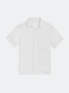 Onia Stretch Linen Short Sleeve Shirt In White