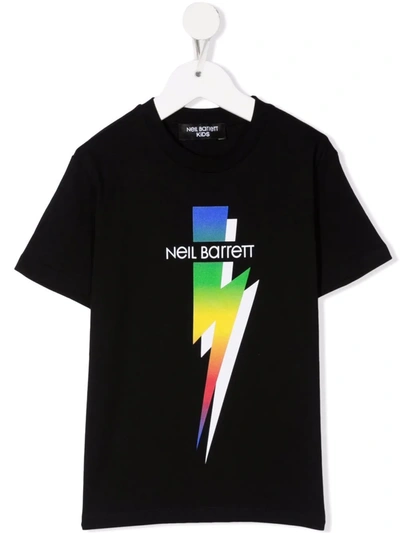 Neil Barrett Kids' Logo-print Cotton T-shirt In Nero