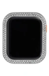 Anne Klein 44mm Apple Watch Metal Protective Bumper In Silver With Crystal Accents