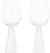 Stories Of Italy Transparent & White Tempo Goblets Set In Ivory