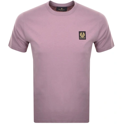 Belstaff Logo-patch Cotton-jersey T-shirt In Lilac