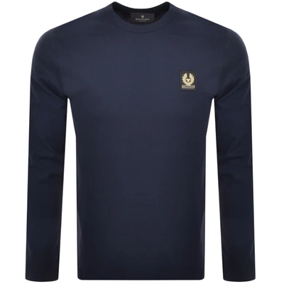 Belstaff Long Sleeve Logo T Shirt Navy