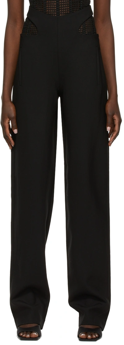 Dion Lee Y-front Two-pocket Straight-leg Trousers In Black