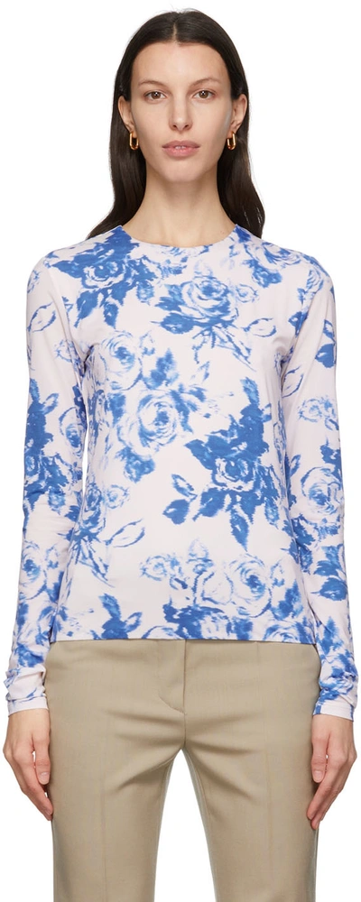 Sportmax Logo Print Long-sleeved T-shirt In Rosa