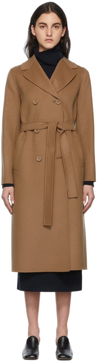 's Max Mara Poldo Virgin Wool Wrap Coat In Brown