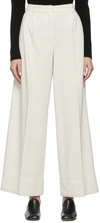 S Max Mara Maremma Cotton Blend Wide Pleated Pants In 001 Ivory White